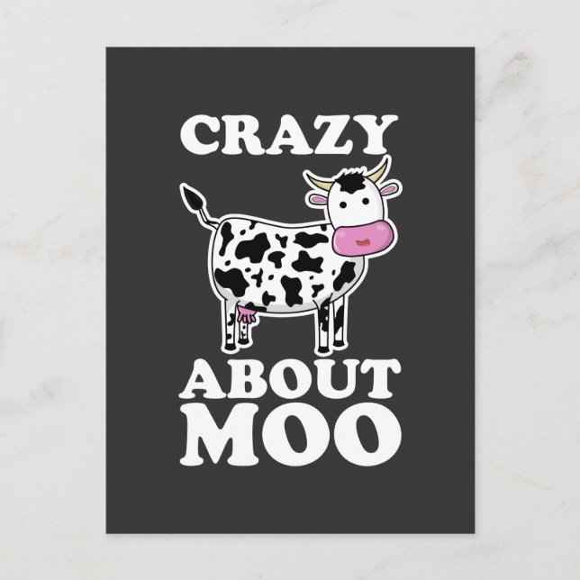 Carte Postale Fou de Moo, Cow Lovers Pun T-Shirt (Devant)