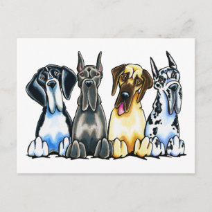 Carte Postale Four Great Danes