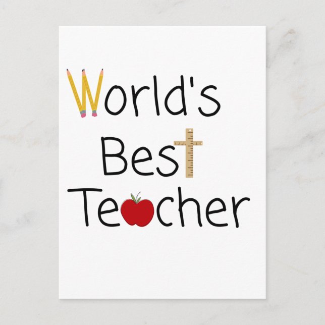 Carte Postale Fournitures de la meilleure école de Cool du monde (Devant)