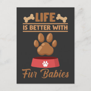 Carte Postale Fourrure Bébés Lover mignonne Bébé chien dame chio