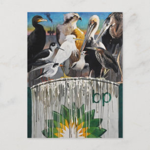 Carte Postale Fowl Language Oil Disaster Art