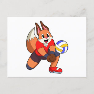 Carte Postale Fox at Volleyball Sports