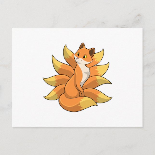 Carte Postale Fox avec 9 queues Fox (Devant)