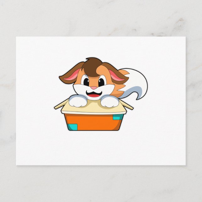 Carte Postale Fox avec boîte (Devant)