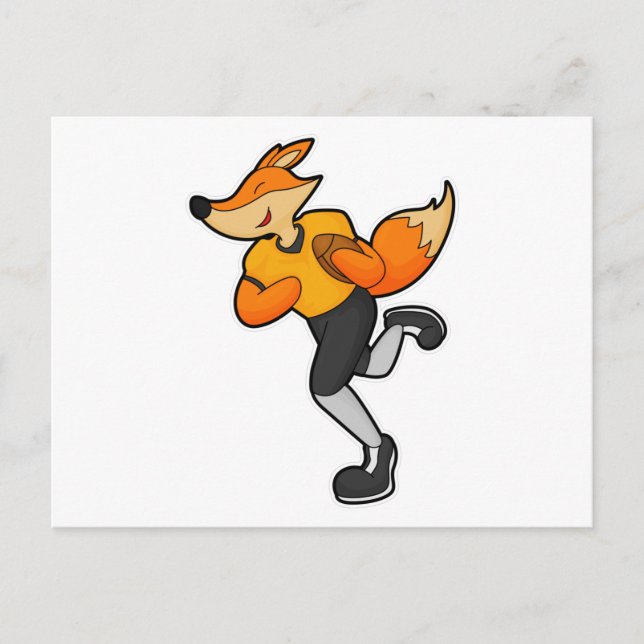 Carte Postale Fox comme joueur de football avec Football (Devant)