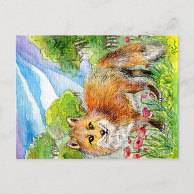 Carte Postale Fox dans la vallée (Devant)