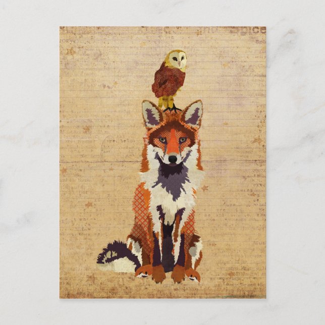 Carte postale FOX & OWL (Devant)