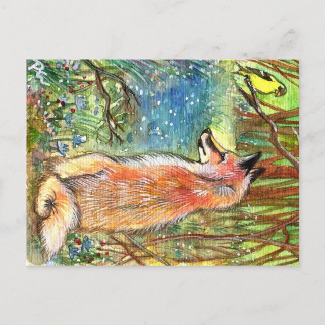 Carte Postale Fox Par Le Ravin (Devant)