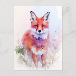 Carte Postale Fox Watercolor Portrait 2