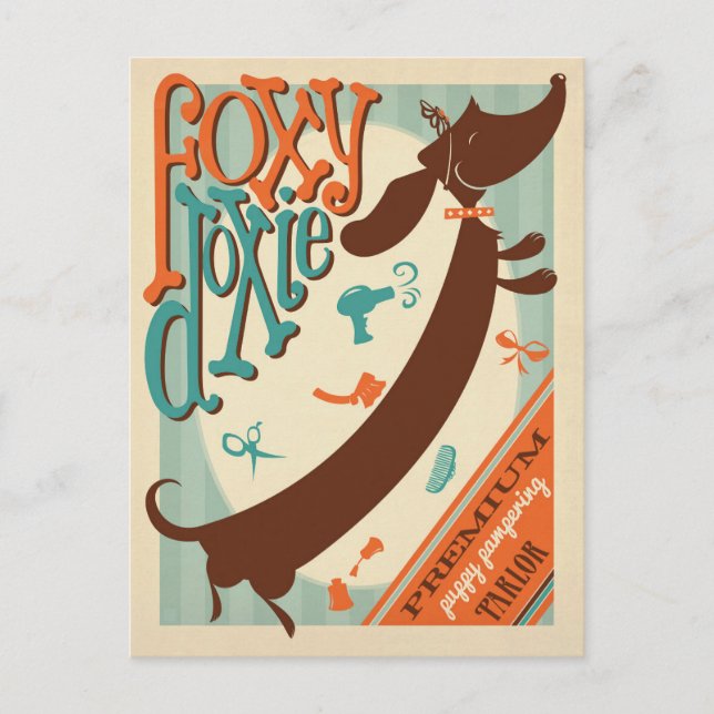 Carte Postale Foxy Doxie (Devant)