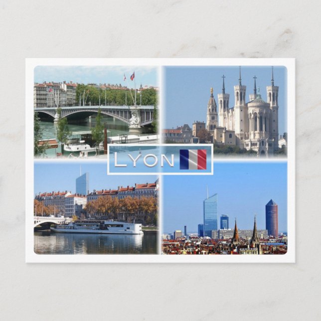 Carte Postale FR Lyon - Pont Lafayette - Basilique de Fourvière  (Devant)