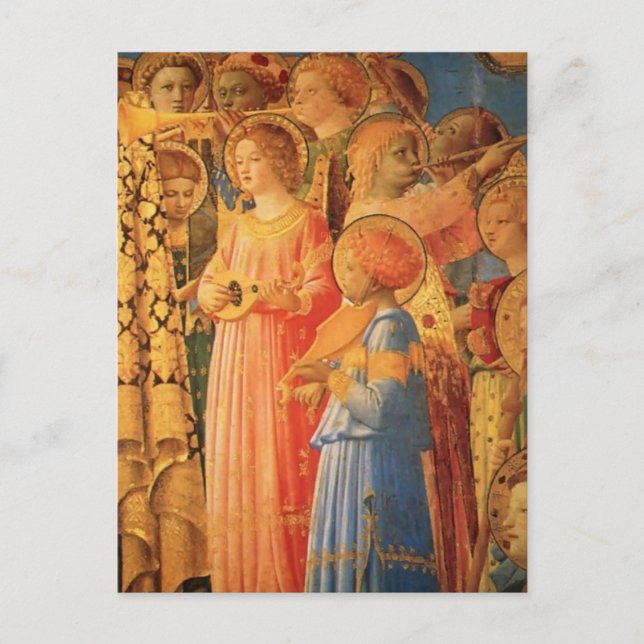 Carte Postale Fra Angelico- Coronation de la Vierge (détail) (Devant)