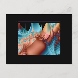 Carte postale Fractal Art Blues & Peach