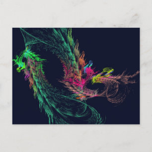 Carte Postale Fractal - Dragon ailé