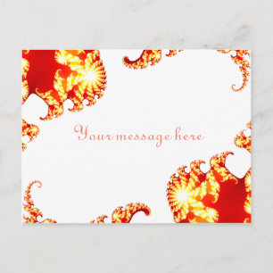 Carte Postale Fractale de mandelbrot orange or jaune