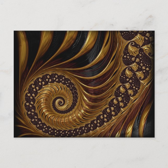 carte postale fractale des plumes de café (Devant)