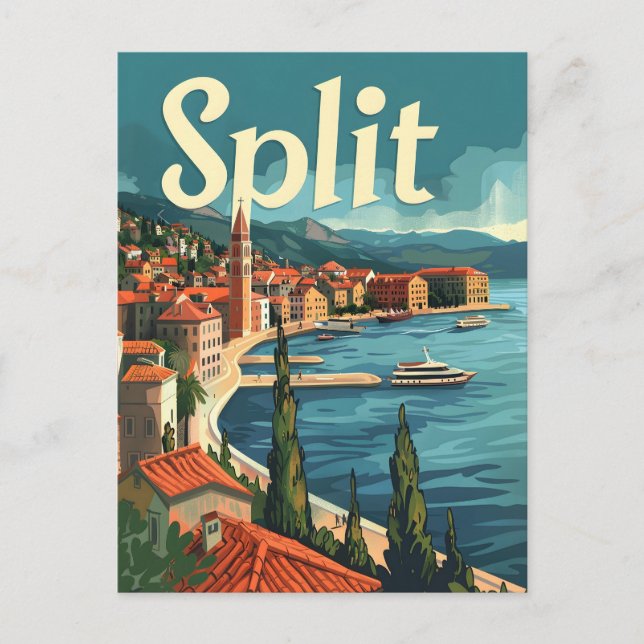 Carte Postale Fractionner la Croatie Vintage (Devant)