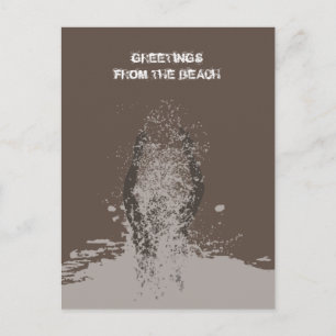 Carte Postale Frais Monochrome Grunge Homme Eau Éclaboussure