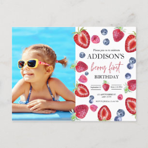 Carte Postale Fraise 1er Anniversaire Fête Berry Première photo