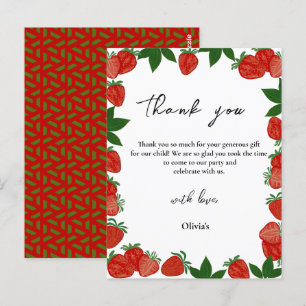 Carte Postale Fraise baie sucrée fruit merci