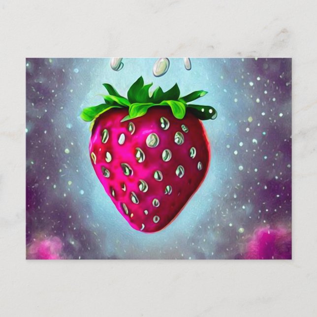 Carte Postale Fraise de graines d'argent (Devant)