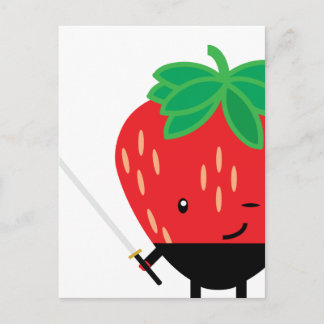 Carte Postale Fraise-Ninja