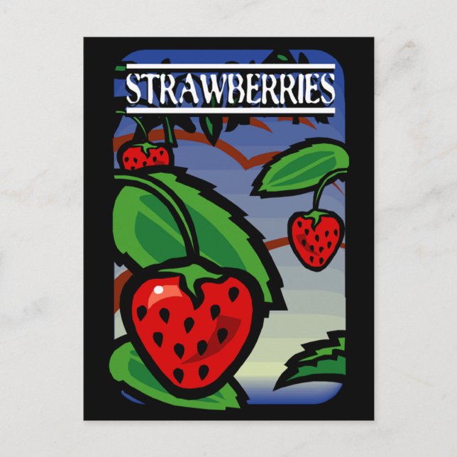 Carte Postale Fraises (Devant)