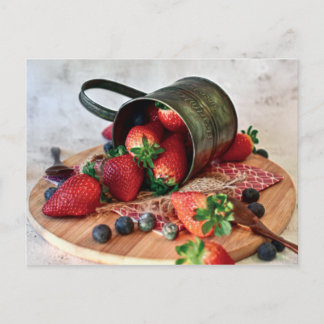 Carte Postale Fraises Blueberries Fruits et sucreries