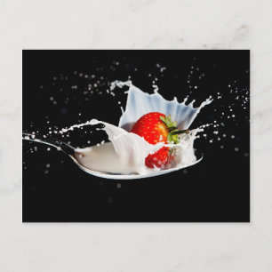 Carte postale Fraises et crème