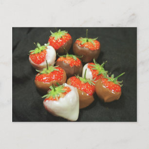 Carte Postale Fraises trempées au chocolat