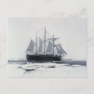 Carte Postale Fram, le navire de Nansen, dans la glace polaire