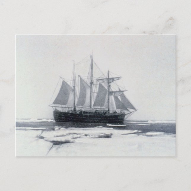 Carte Postale Fram, le navire de Nansen, dans la glace polaire (Devant)