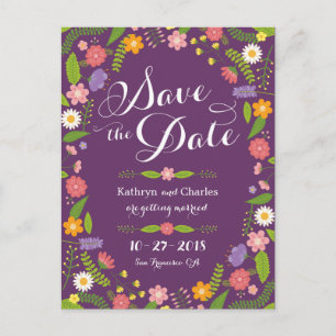 Carte Postale Frame Florale en fleurs Mariage rustique du jardin