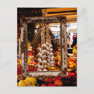 Carte Postale Framed Garlic at a Market