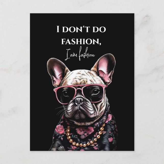 Carte Postale Français bulldog en chemise hawaïenne et lunettes  (Devant)
