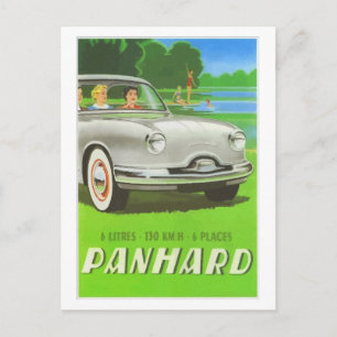 Carte Postale Français classique voiture et peinture Panhard