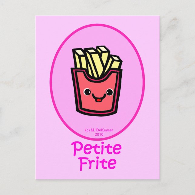 Carte Postale Français - Petite frite rose - Fries françaises (Devant)