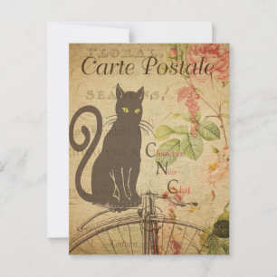 Carte postale française antique Kitty