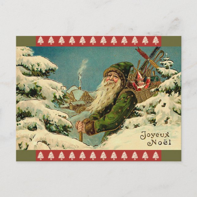 Carte postale française Père Noël vintage (Devant)