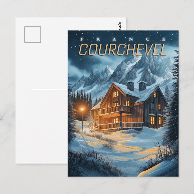 Carte Postale France : Aventure alpine - Courchevel Ski (Devant / Derrière)