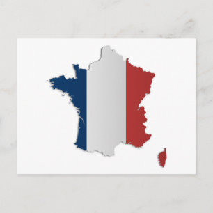 Carte Postale France Flag Map