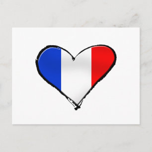 Carte Postale France Je Taime drapeau de la France Je t'aime la