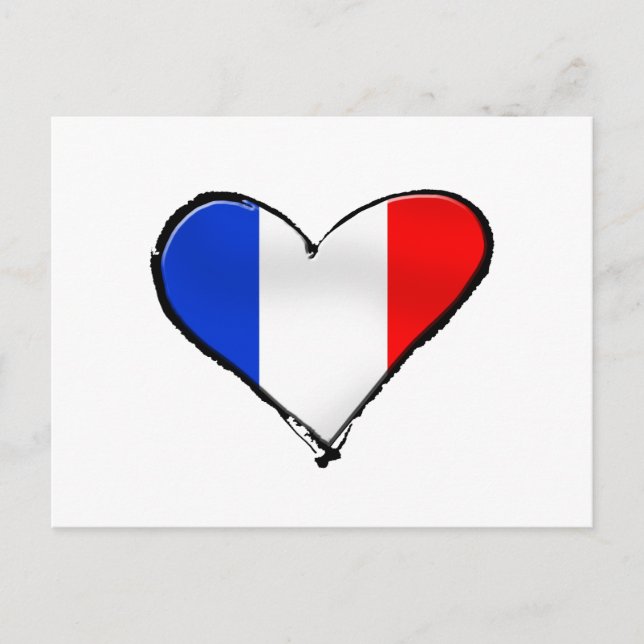 Carte Postale France Je Taime drapeau de la France Je t'aime la  (Devant)