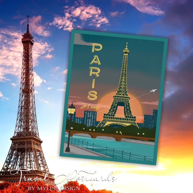 Carte Postale France moderne Paris je t'aime Eiffel Tour Voyage (Créateur téléchargé)