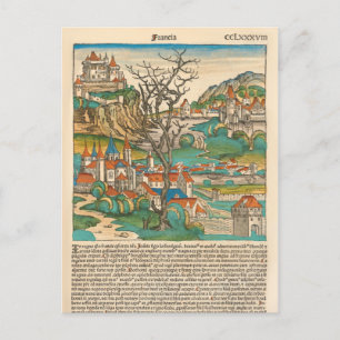 Carte Postale France Nuremberg Chronique 1493 Ancien livre médié