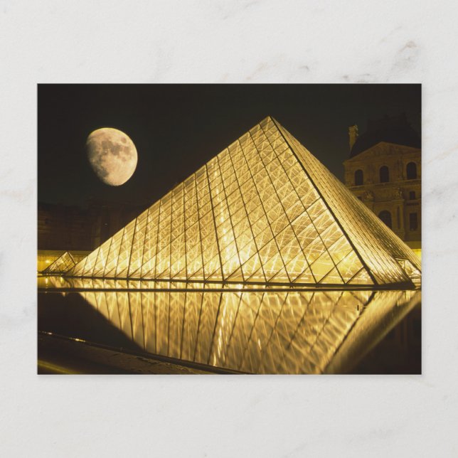 Carte Postale France, Paris, Le Musée du Louvre, Nuit (Devant)