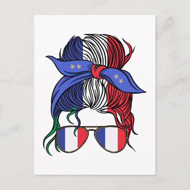 Carte Postale France pimentée avec le drapeau français (Devant)