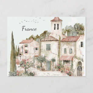 Carte Postale France Vintage Aquarelle France Campagne