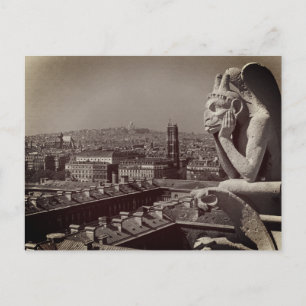 Carte Postale France vintage Paris Cathédrale Notre-Dame penseur