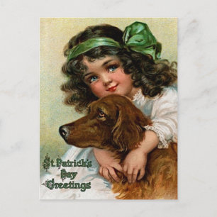 Carte Postale Frances Brundage : Fille avec chien